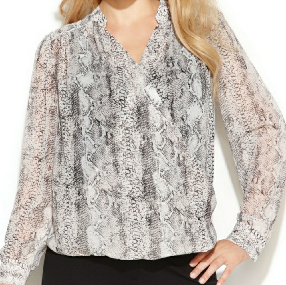INC Snake Ombre Surplice Blouse